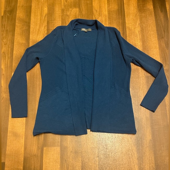89th & Madison Blue Open Front Cardigan Sweater - Picture 4 of 7
